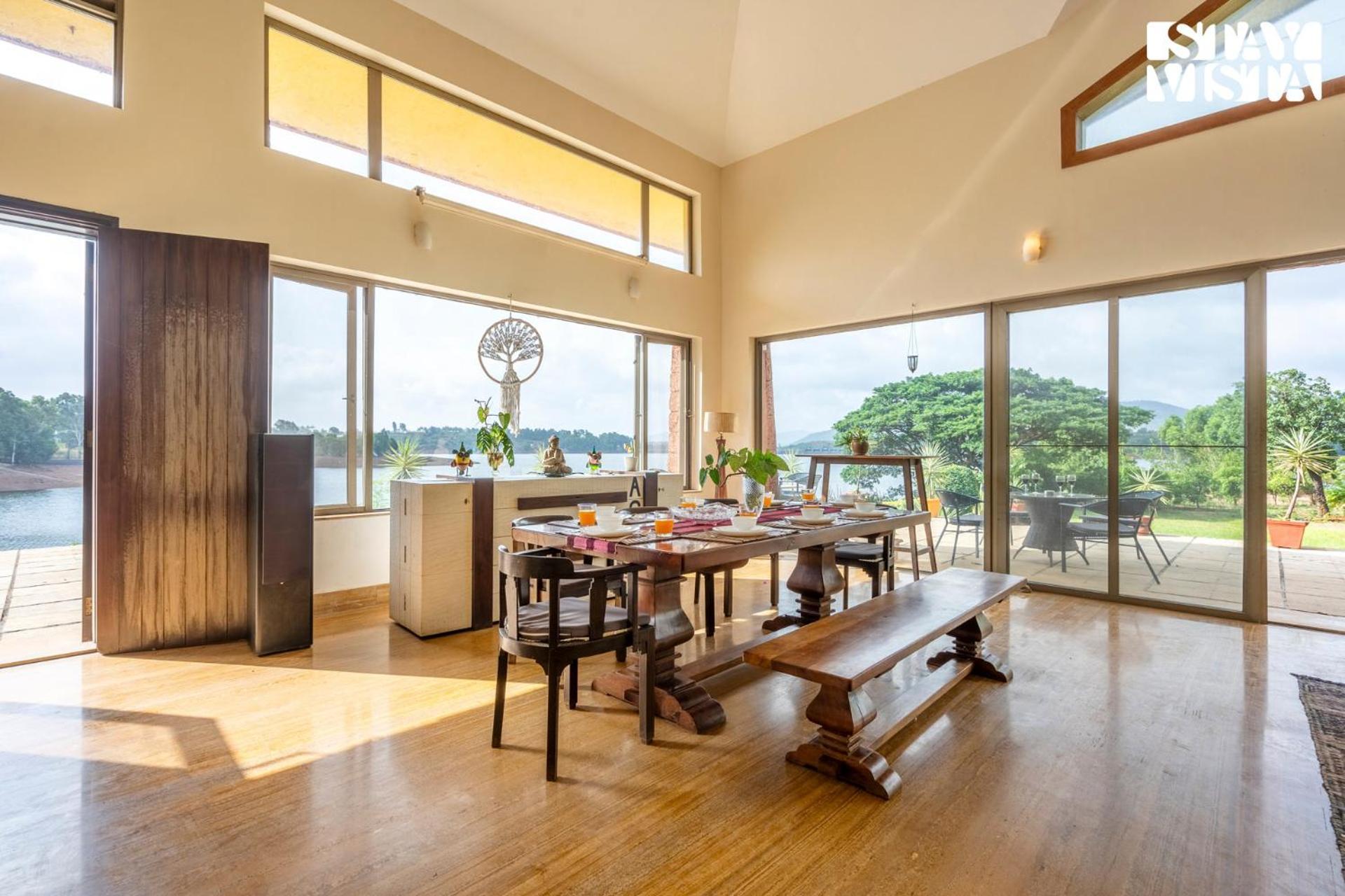 Stayvista At Three Shores With Lake View & Alfresco Dining Khamshet Exteriér fotografie