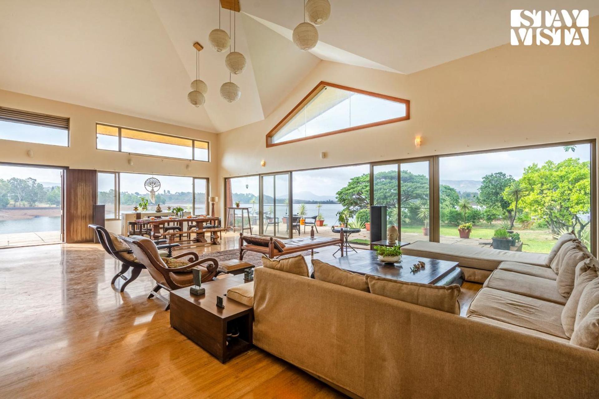 Stayvista At Three Shores With Lake View & Alfresco Dining Khamshet Exteriér fotografie